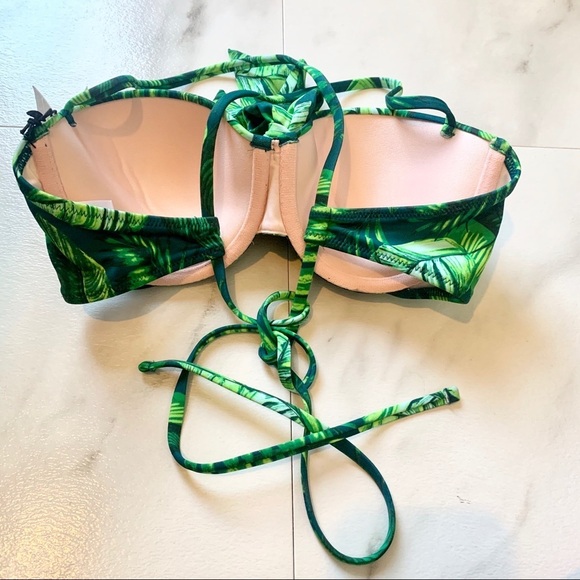 Shade & shore palm leaf green bikini top 34D - Picture 7 of 11